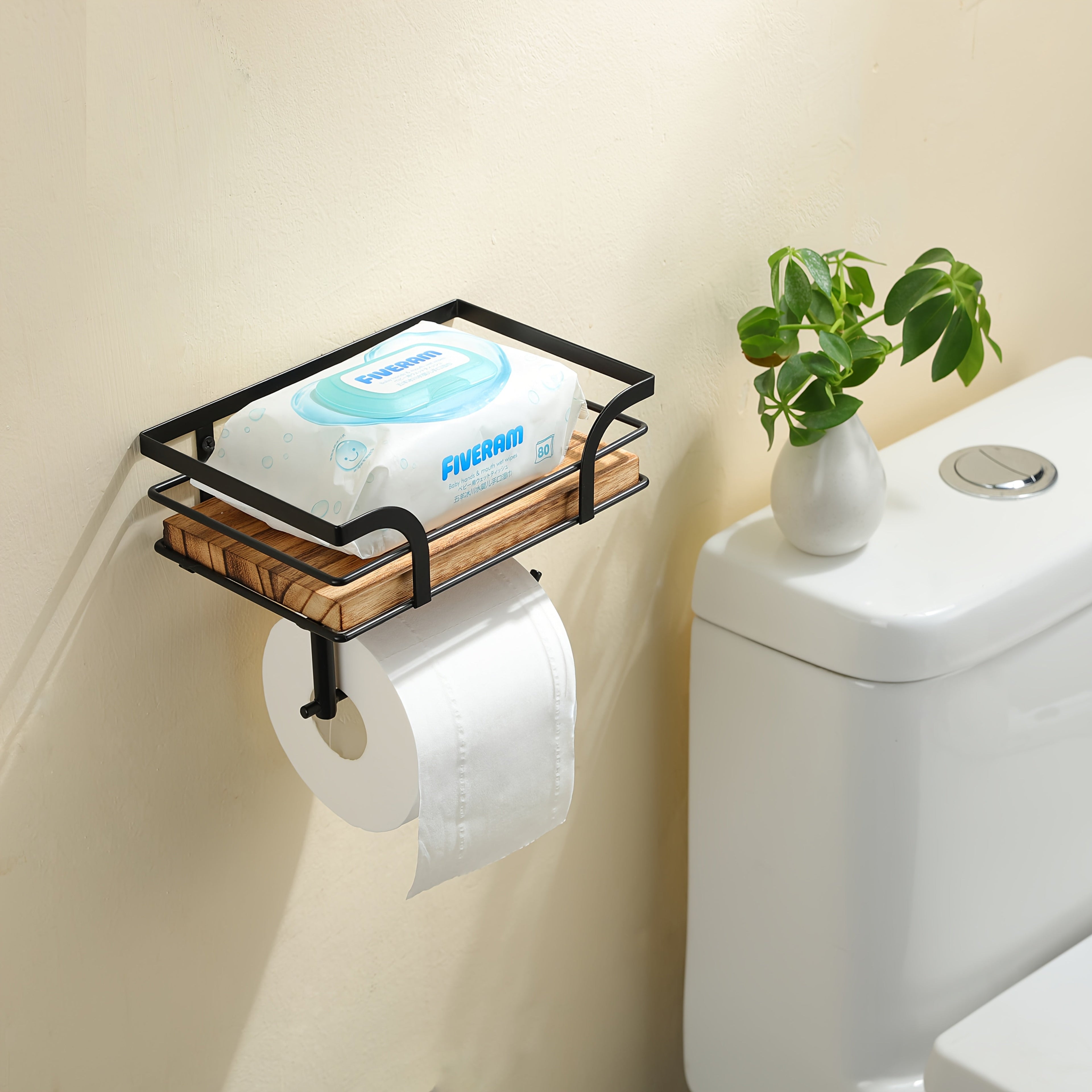 Étagère à serviettes murale en métal – rangement pour la salle de bain