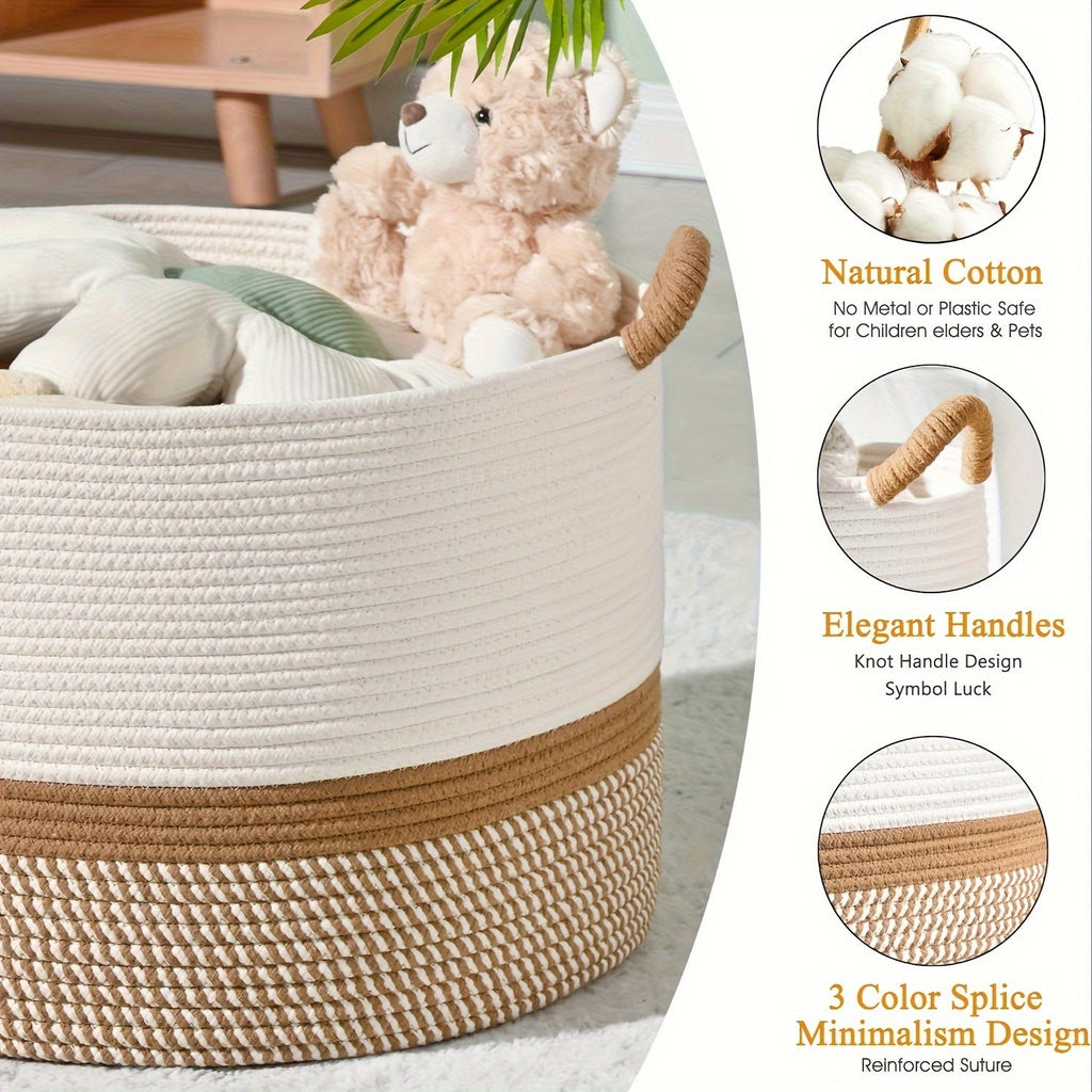 Panier de Rangement en Coton Boho - Solution Élégante et Pratique