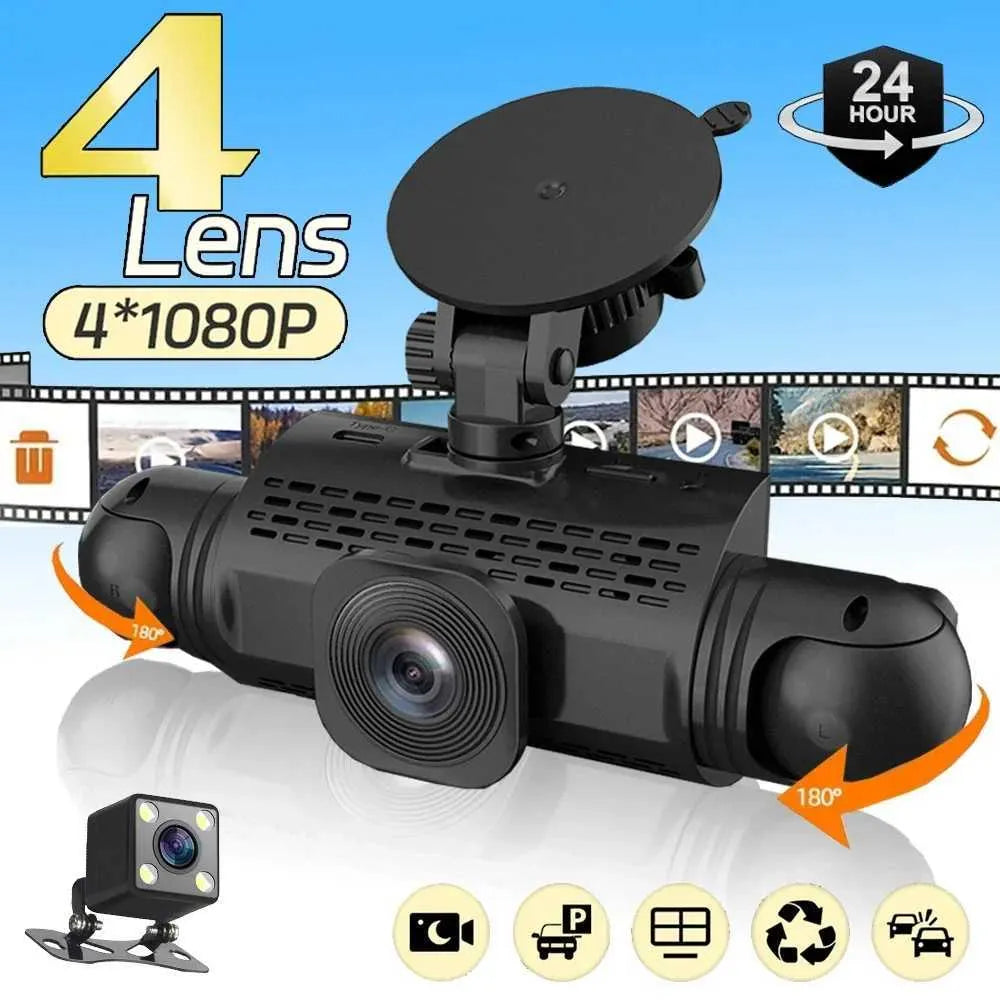 Skanto | Caméra de tableau de bord 360° | DashGard Pro CX360 | Enregistreur de conduite Full HD avec vision nocturne & surveillance de stationnement