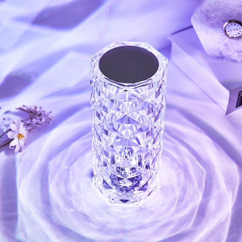 DiamondDazzle™ - Lampe de table en cristal diamant avec 16 couleurs de rayons de rose