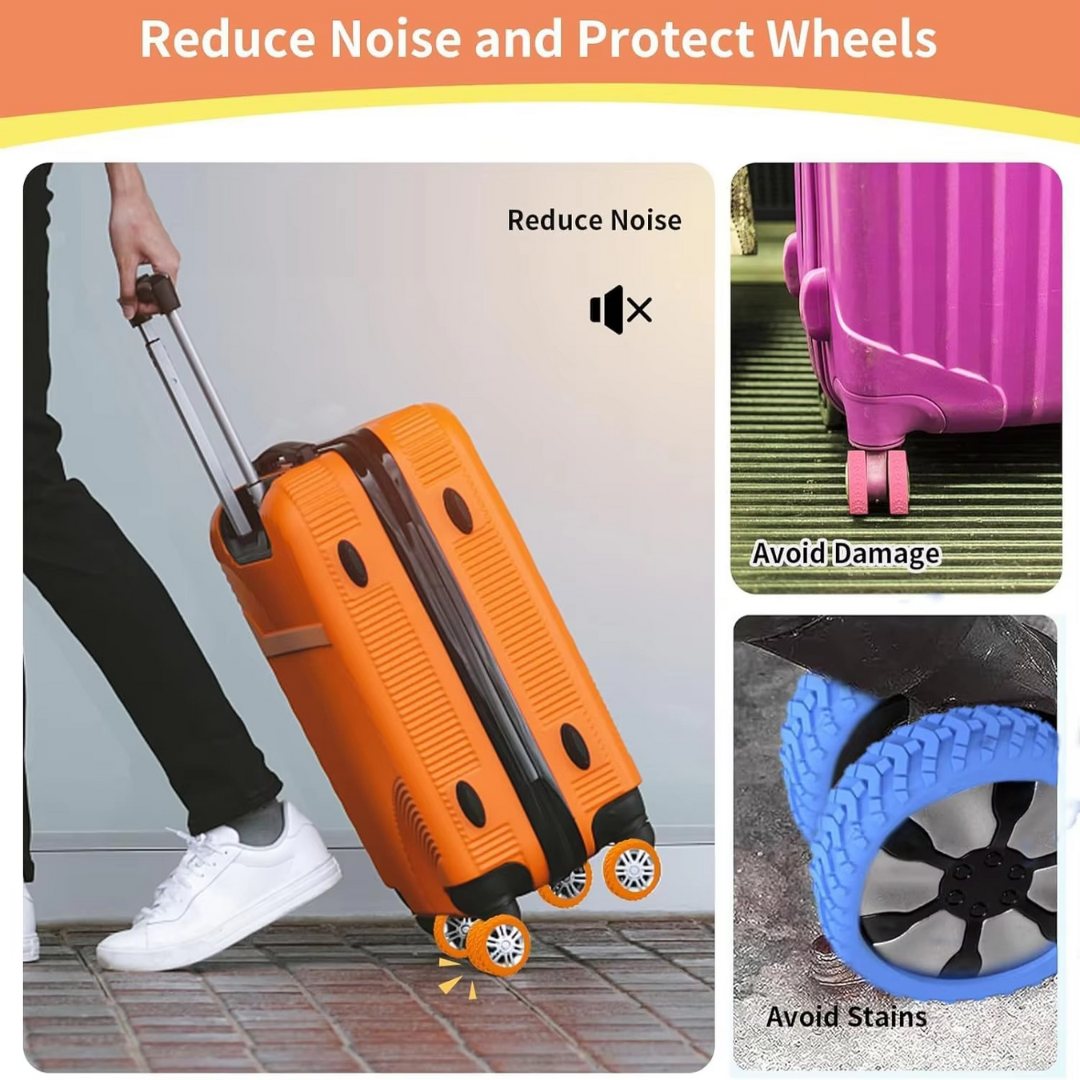 RollGuard Pro™ | Housses de protection en silicone pour roues de valise réduisant le bruit