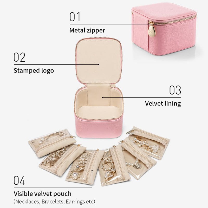 JewelVault™ | Organisateur de bijoux portable avec poches zippées