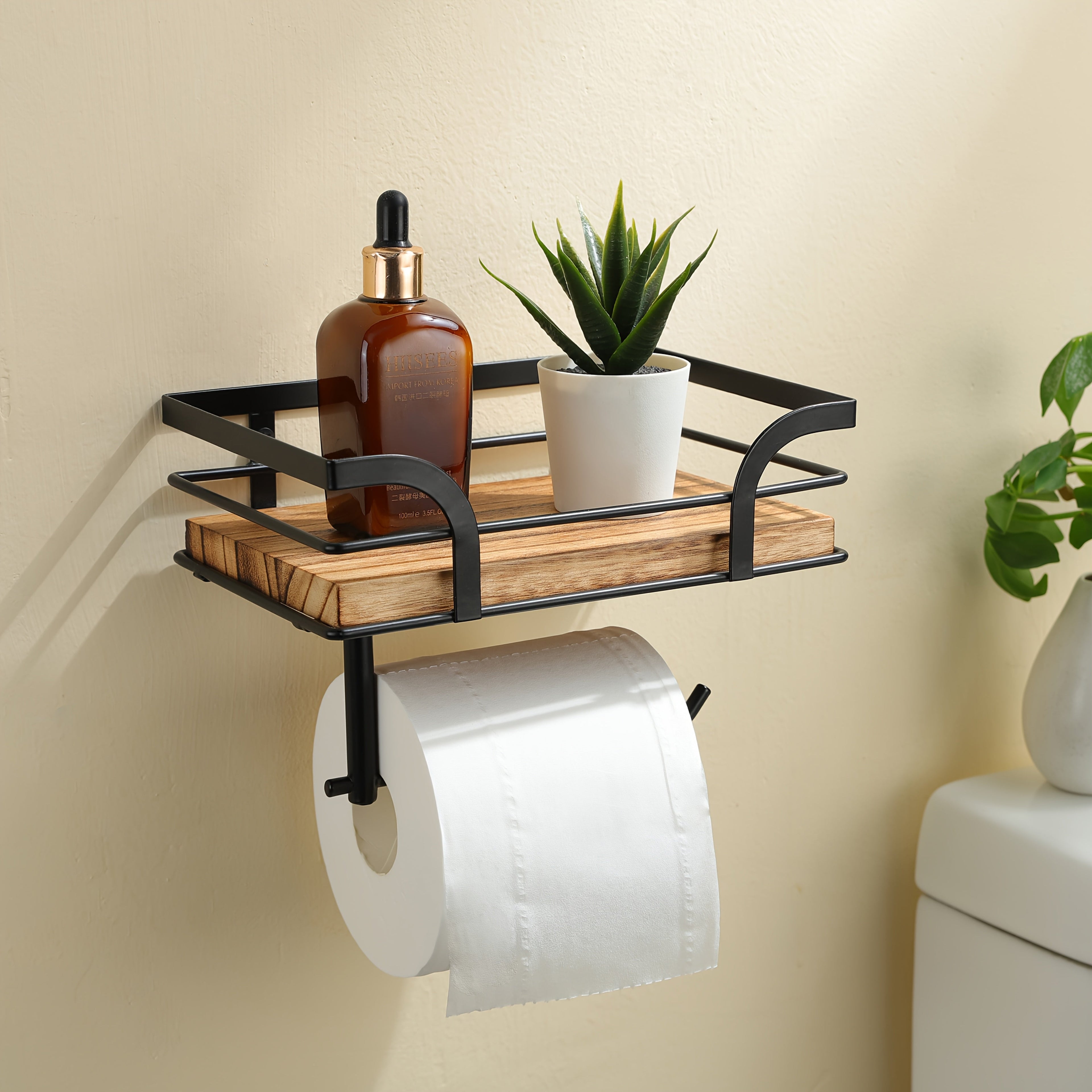 Étagère à serviettes murale en métal – rangement pour la salle de bain