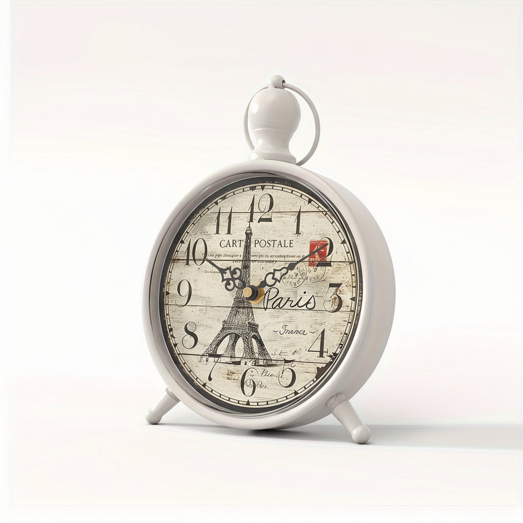 CHATEAUCHIME - Horloge de bureau élégante en forme de Tour Eiffel, silencieuse