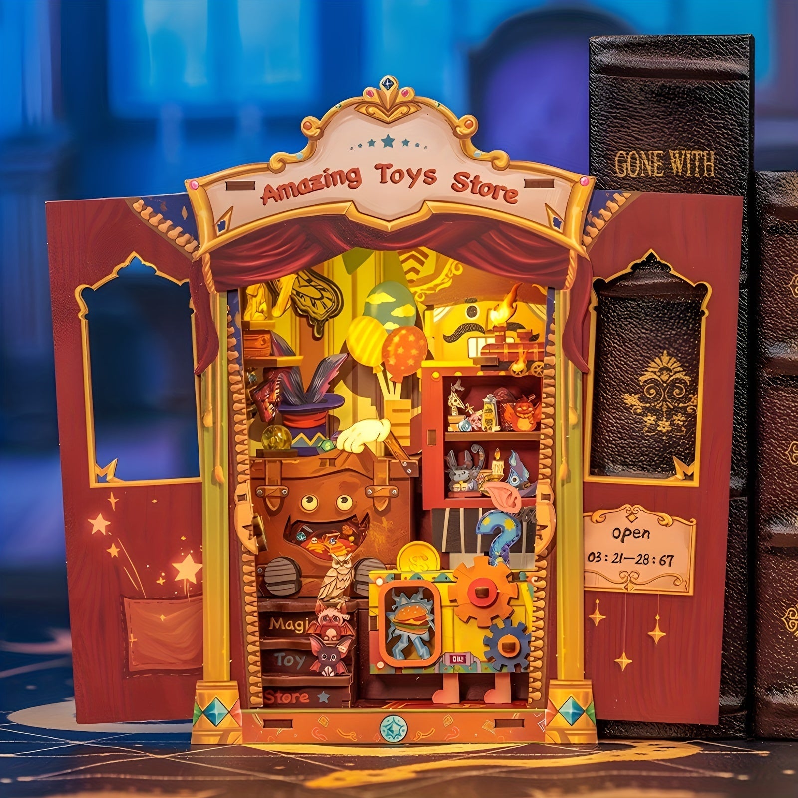 DIY Miniature Hiboux Librairie – Kit en Bois 3D avec Éclairage pour Décoration Créative