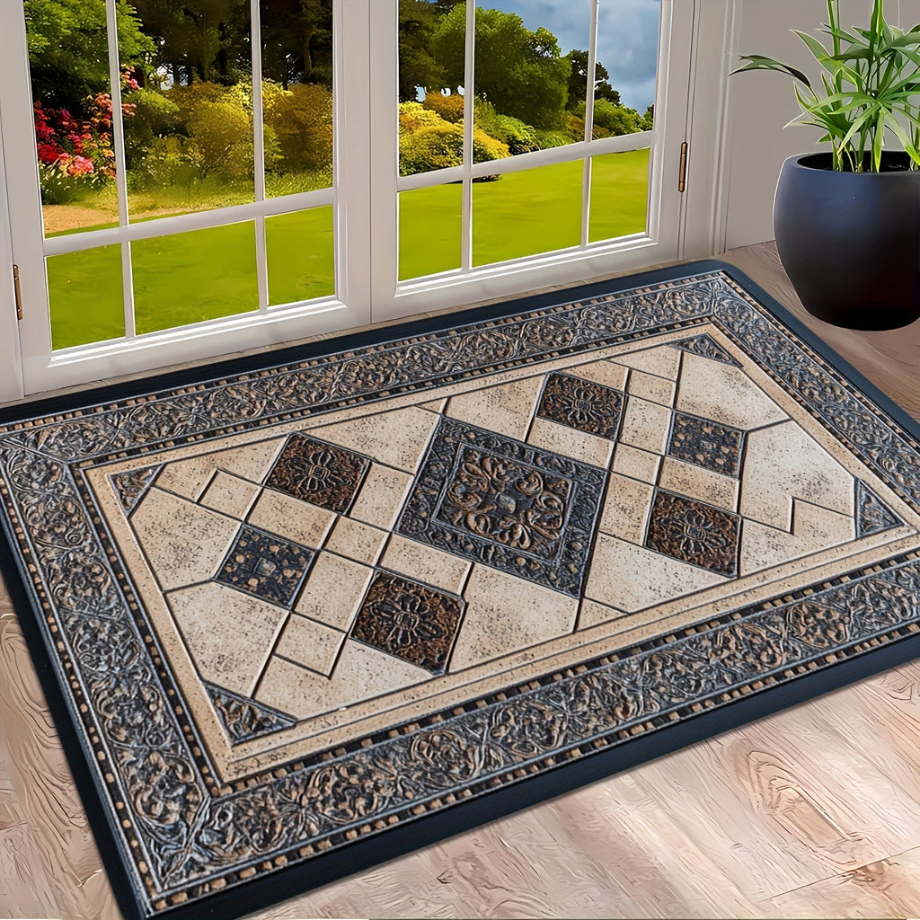 STYLEHAVEN - Tapis d'entrée géométrique lavable en machine