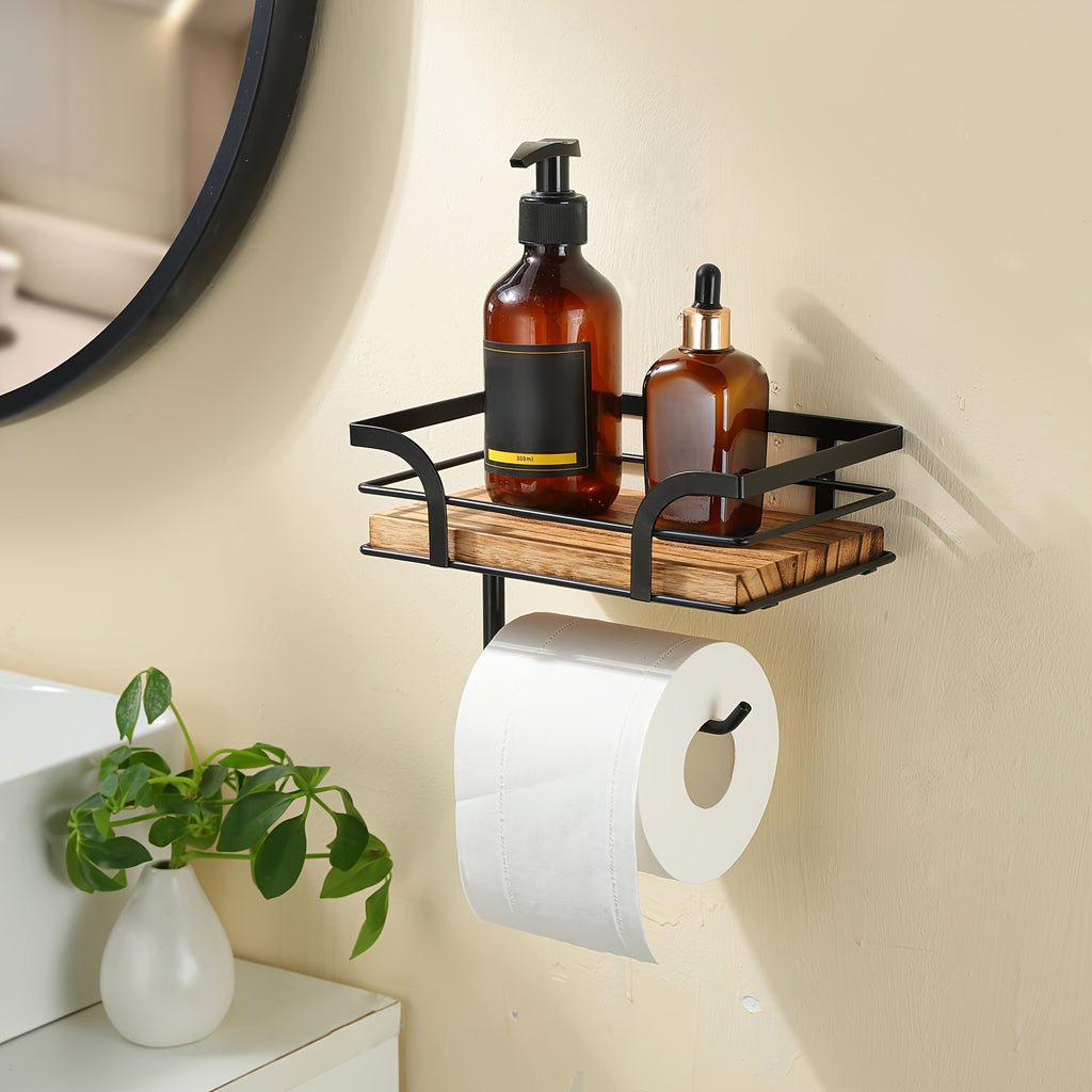 Étagère à serviettes murale en métal – rangement pour la salle de bain