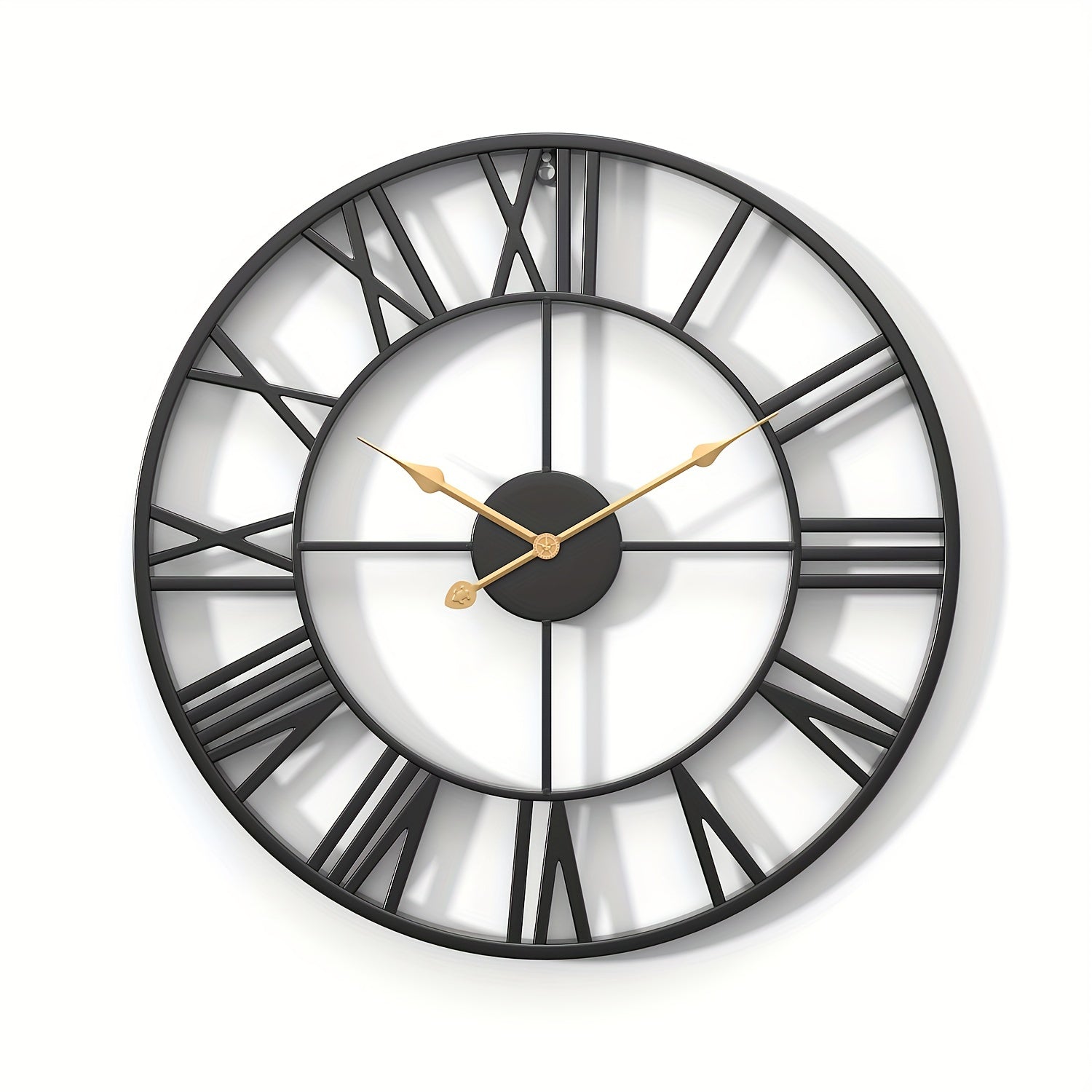 SERENETIME - Horloge Murale Ronde Vintage Silencieuse avec Cadre Métallique pour Chambre