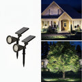 SOLARGLOW - Lampes de paysage solaires extérieures 2-Pack, projecteurs LED avec 3 niveaux de gradation et étanchéité IP44