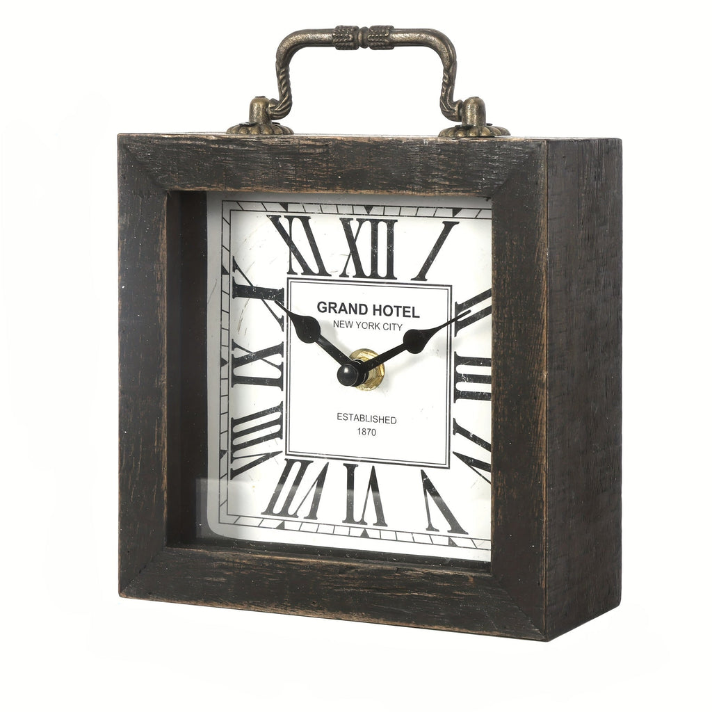CABINCO - Horloge en Bois Rustique avec Couvercle en Verre pour Décoration Intérieure