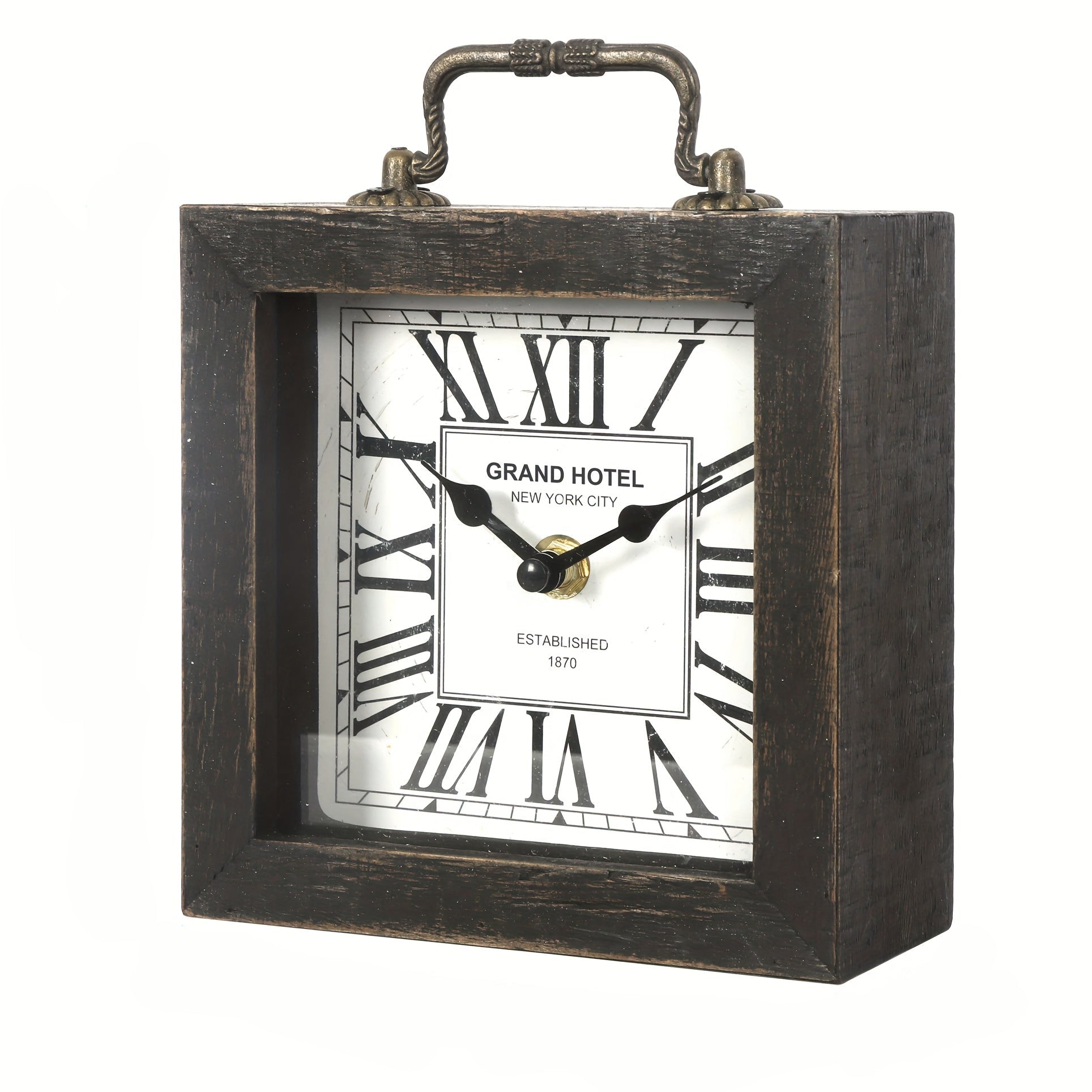 CABINCO - Horloge en Bois Rustique avec Couvercle en Verre pour Décoration Intérieure