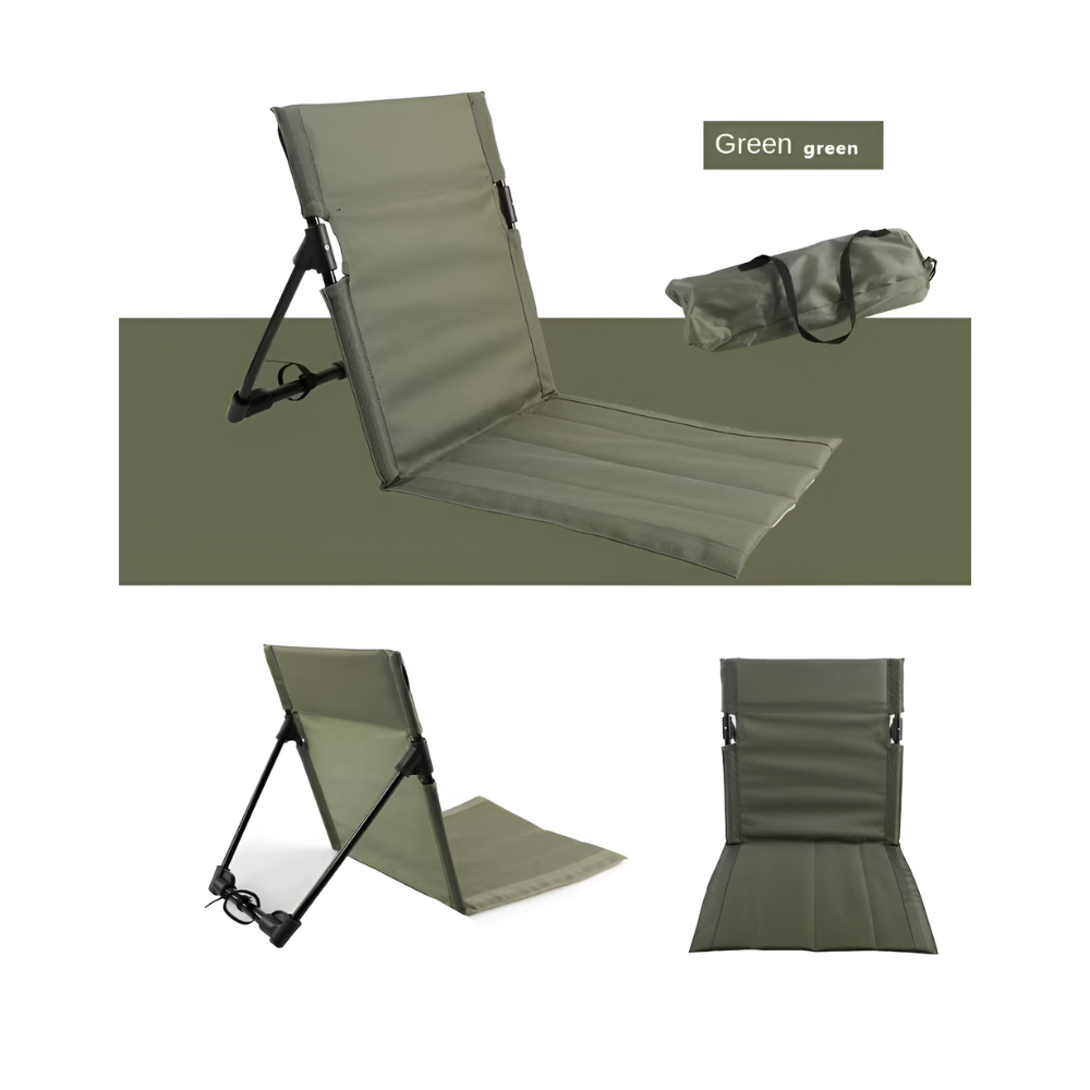 Chaise pliante en aluminium léger avec coussin noir