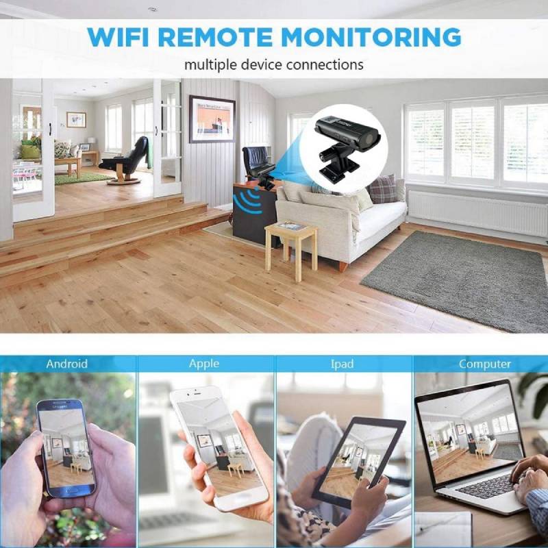 SafeView | Mini-caméra de sécurité avec détection de mouvement et accès à distance !
