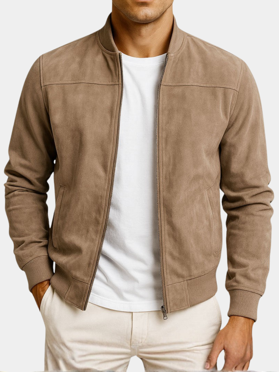 Veste d'été élégante pour hommes avec look en suède et coupe moderne confortable