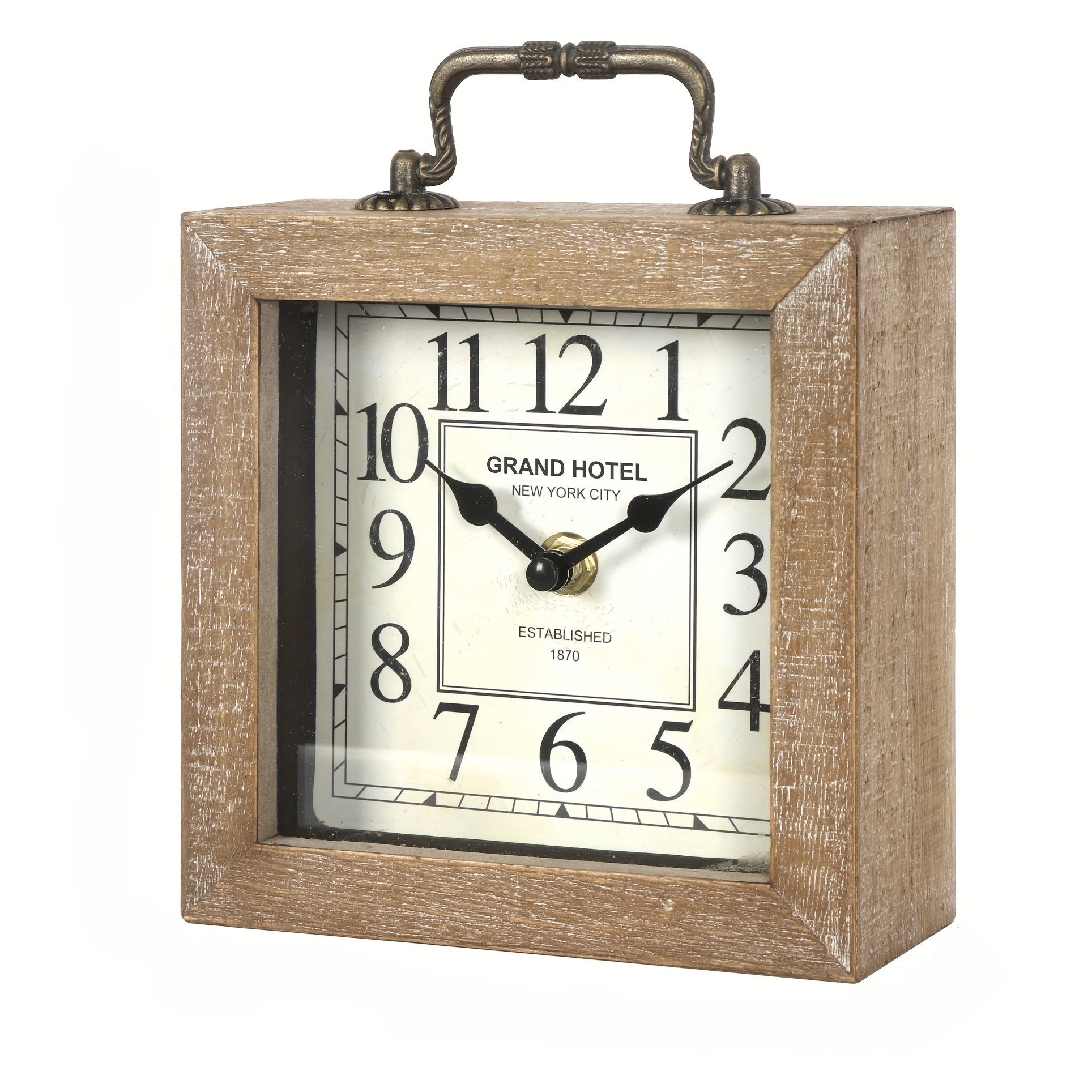 CABINCO - Horloge en Bois Rustique avec Couvercle en Verre pour Décoration Intérieure