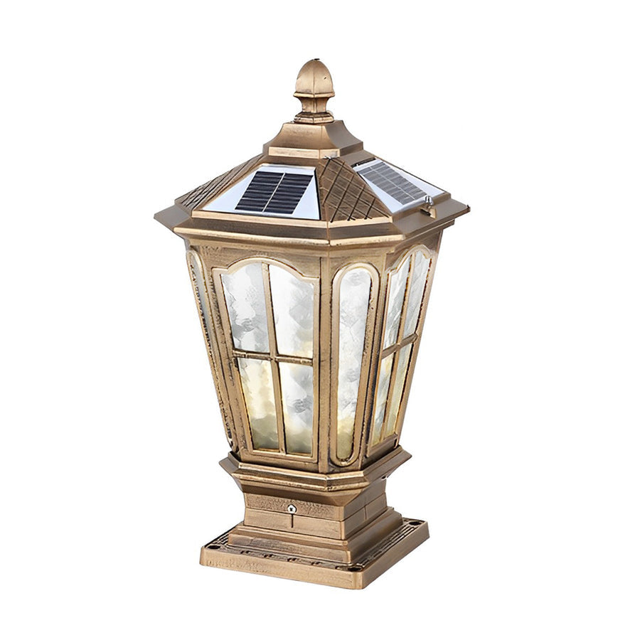 Lampe de jardin solaire sur socle en aluminium