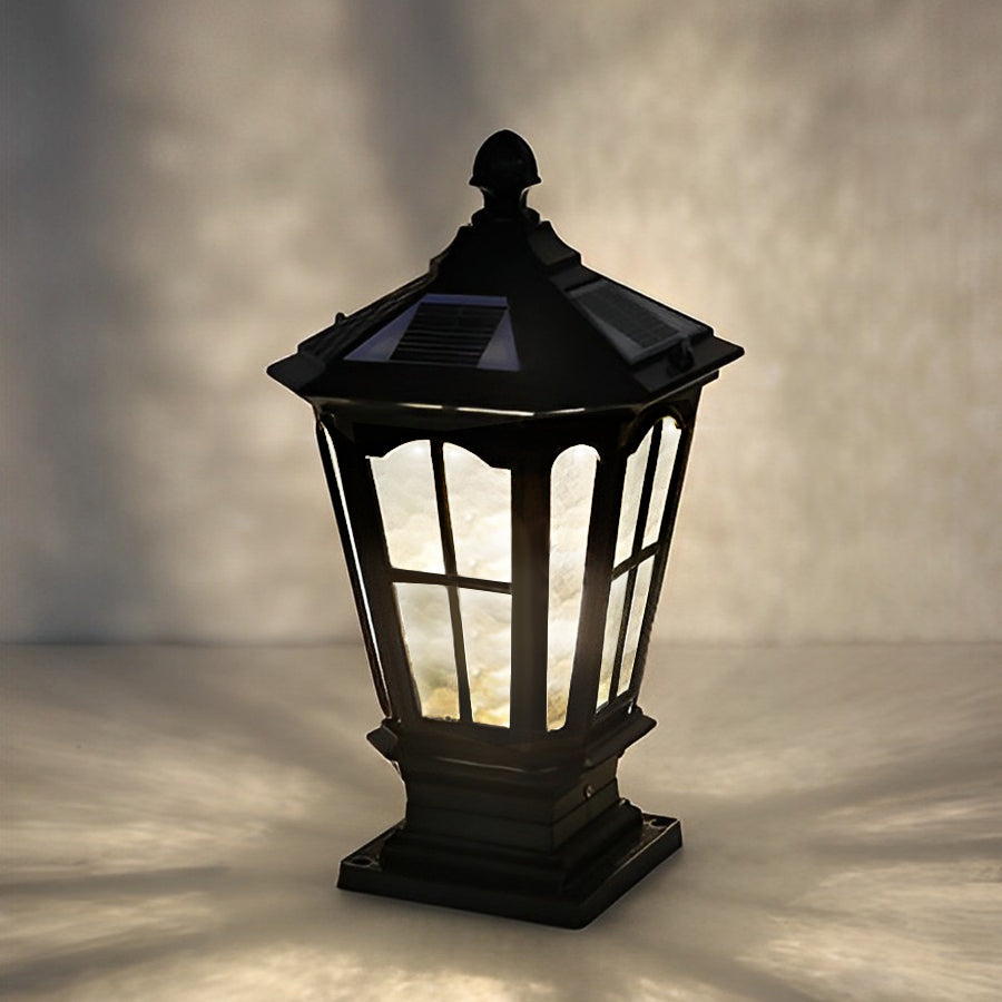 Lampe de jardin solaire sur socle en aluminium