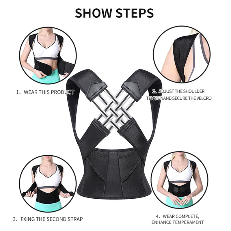 CORRECTEUR DE POSTURE AJUSTABLE POUR FEMMES ET ENFANTS - SUPPORT DORSAL RESPIRANT
