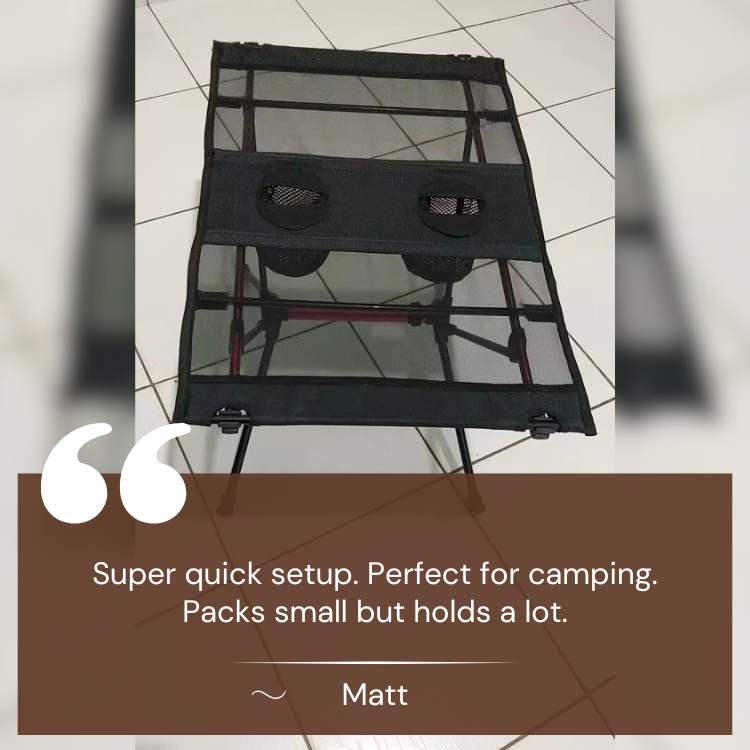 Table de Camping Prête pour l'Aventure