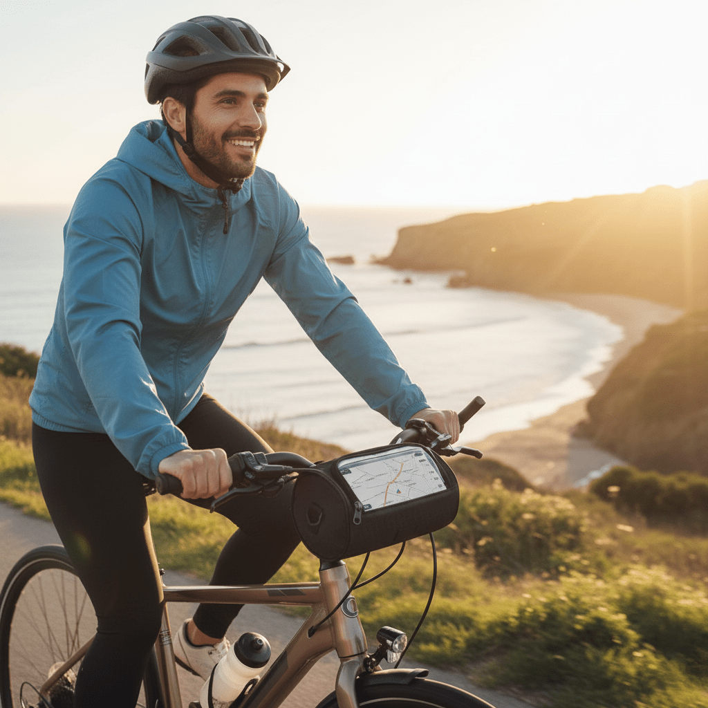 Sacoche de vélo étanche avec accès à écran tactile