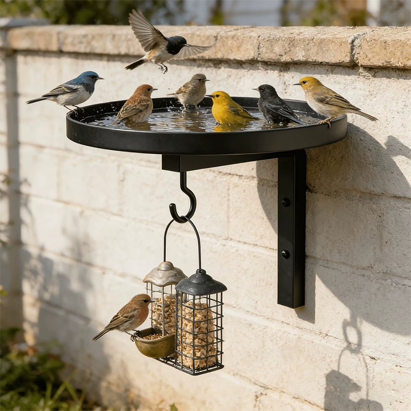 BirdHaven™ | Fontaine à oiseaux murale avec crochet