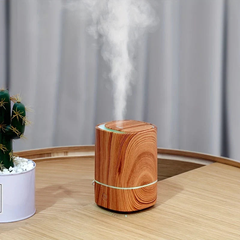 Humidificateur à ultrasons en bois – Diffuseur d'arômes silencieux avec LED et arrêt automatique