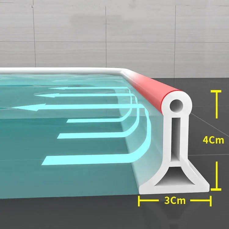 Barrière de retenue d'eau flexible pour douche – Installation facile