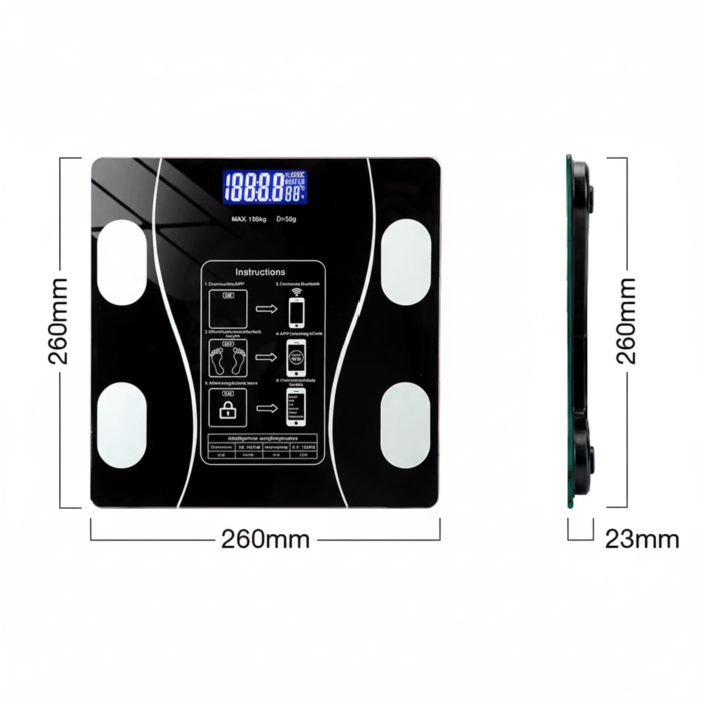 FITSCALE – Balance d'analyse corporelle intelligente avec connexion à l'application