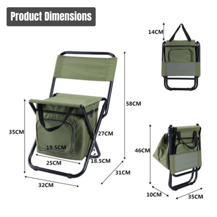 Chaise de Plein Air Pliable Tout-en-Un