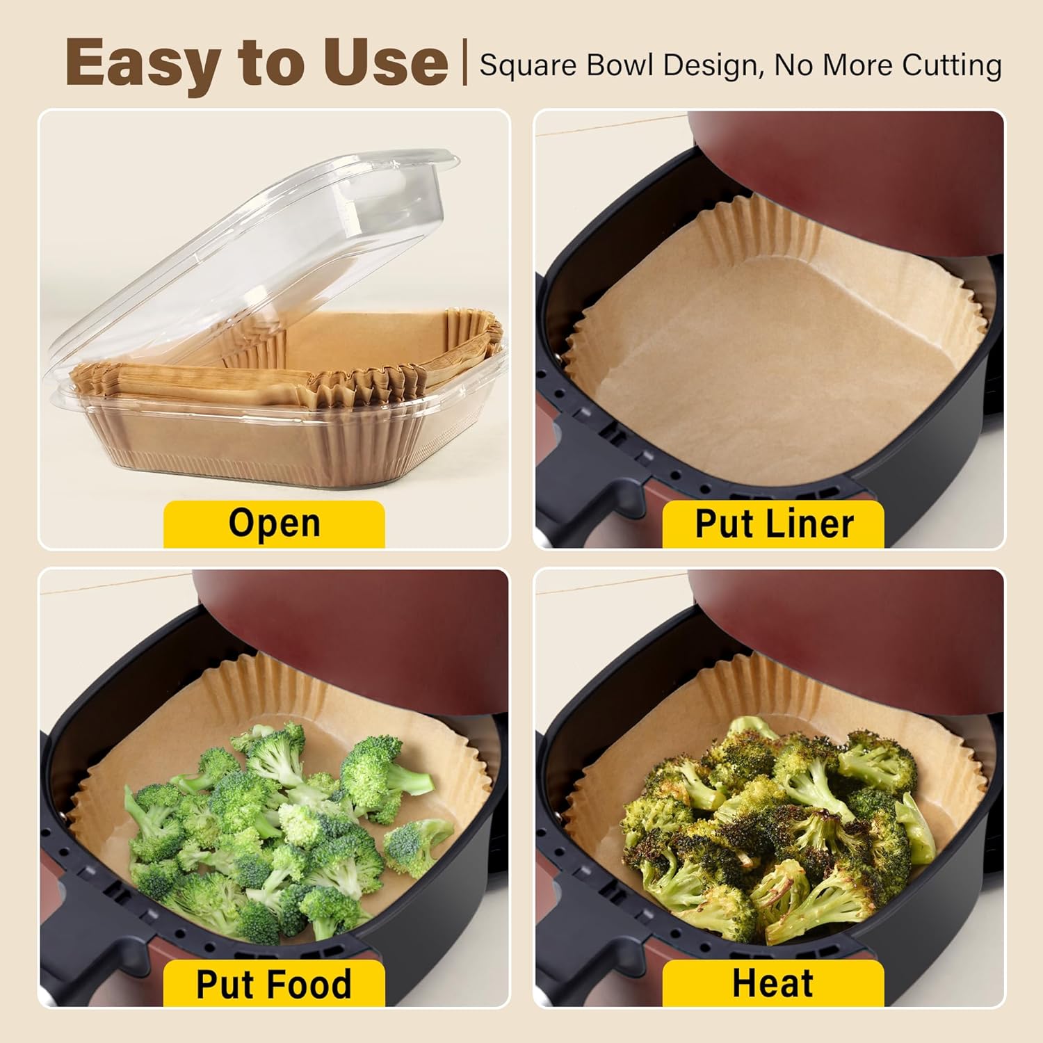 Feuilles jetables anti-adhésives pour friteuse à air - EasyCrisp