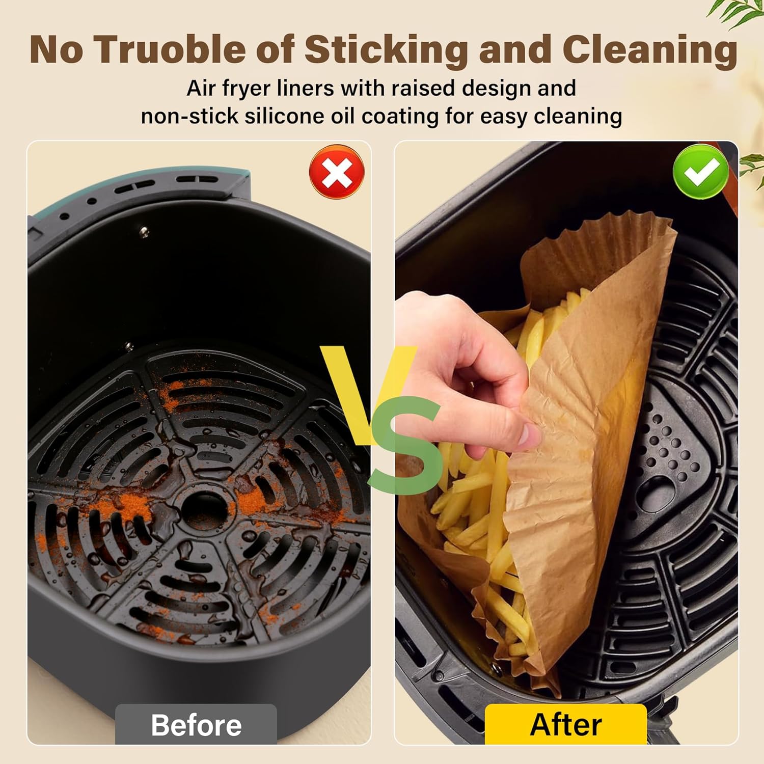 Feuilles jetables anti-adhésives pour friteuse à air - EasyCrisp
