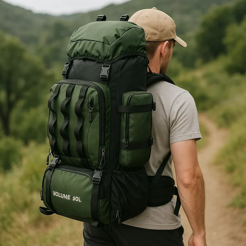 Sac à dos de randonnée imperméable 90L – Sac de voyage ultraléger pour aventures en plein air et camping