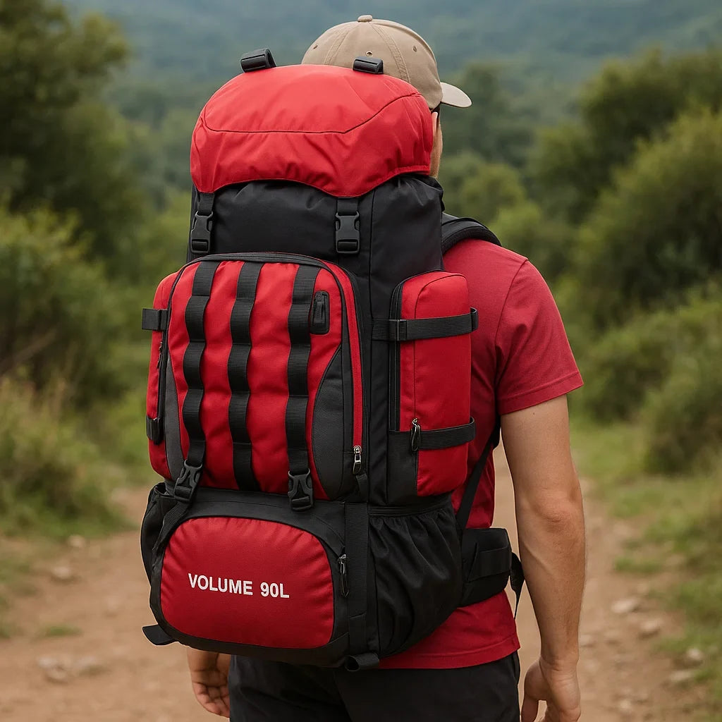 Sac à dos de randonnée imperméable 90L – Sac de voyage ultraléger pour aventures en plein air et camping