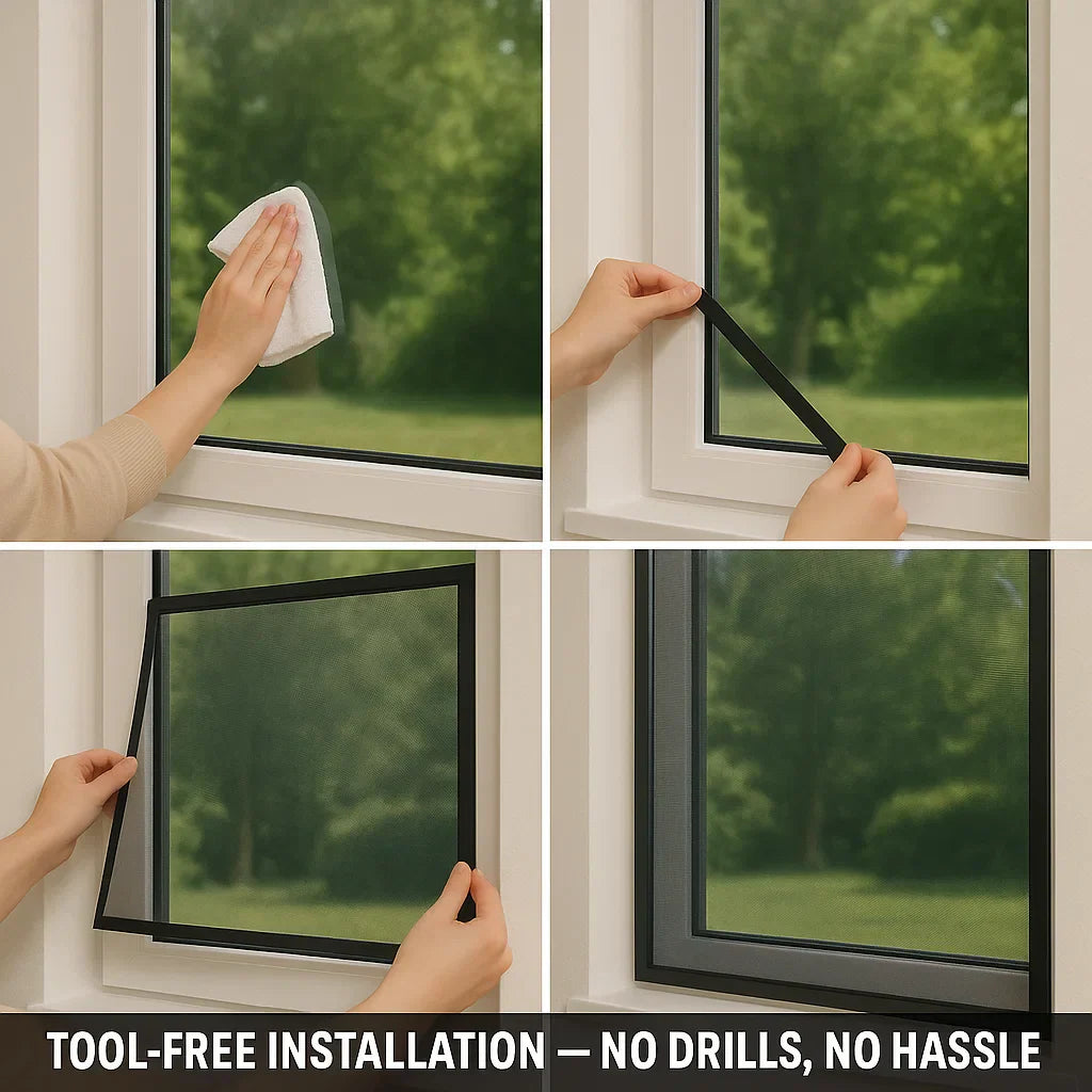 Skanto | Filet Anti-Insectes Magnétique pour Fenêtres - Maille Invisible pour Protection à Domicile & Prévention des Insectes