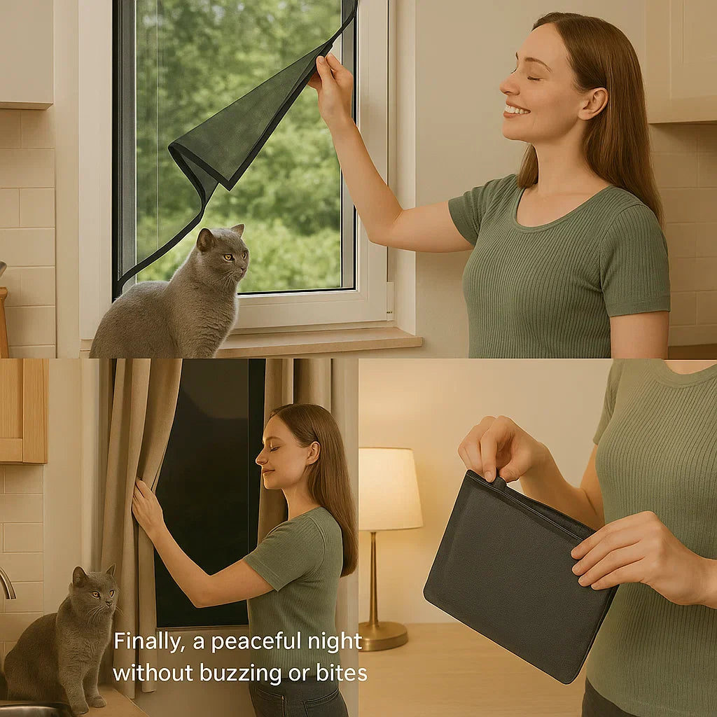 Skanto | Filet Anti-Insectes Magnétique pour Fenêtres - Maille Invisible pour Protection à Domicile & Prévention des Insectes