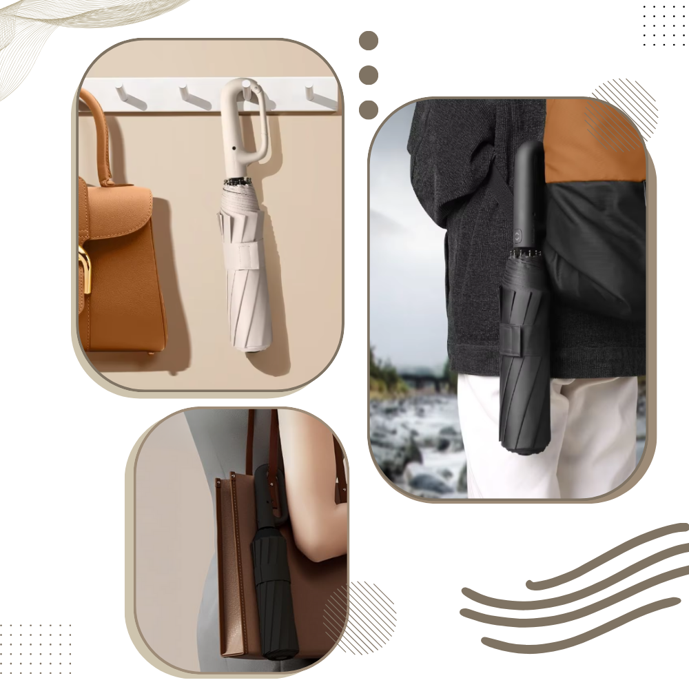 Parapluie Résistant au Vent avec Verrouillage Automatique
