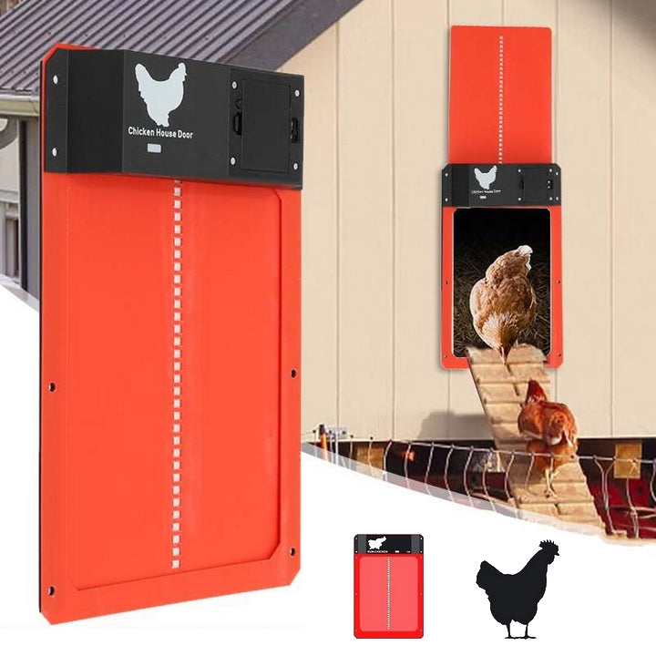 Porte de poulailler automatique avec capteur de lumière - Enceinte sécurisée
