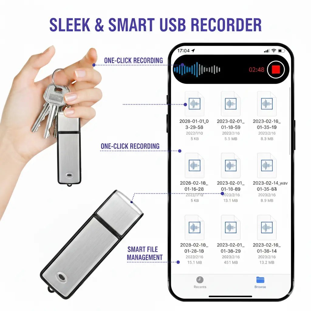 ECHONOVA – Enregistreur Audio USB avec Détection de Voix Intelligente
