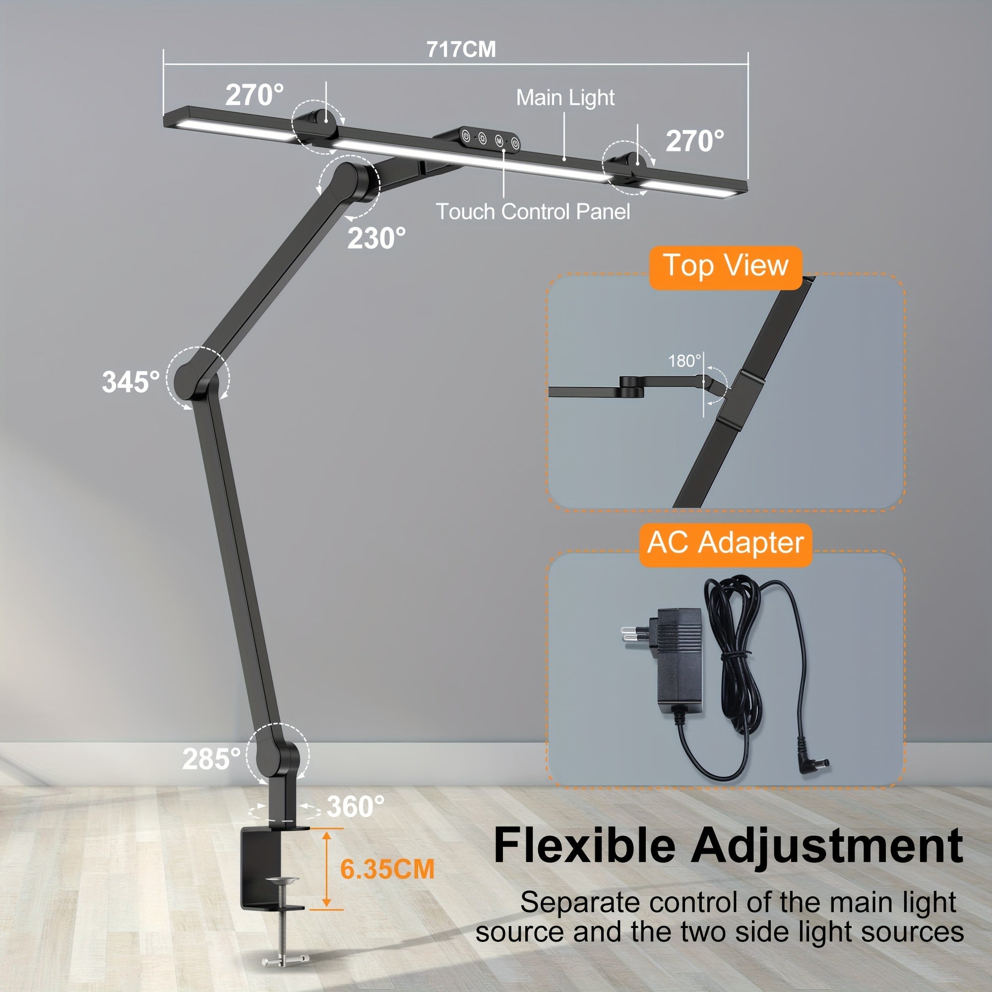 LUMICLAMP – Lampe de Bureau LED Ajustable de 24W avec Pince