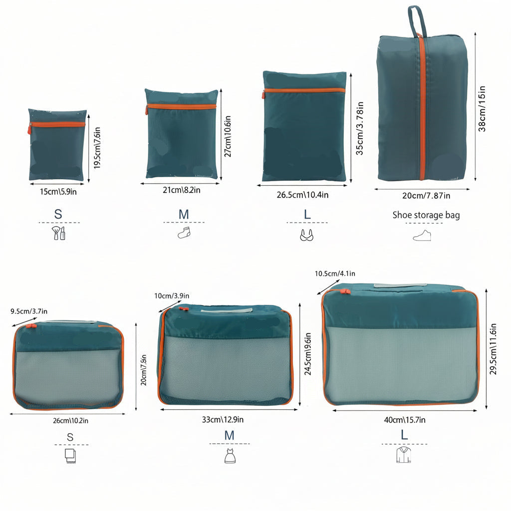 JOURNEASY - Ensemble de 7 sacs d'organisation de valise portable pour le voyage
