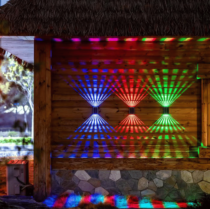 BrightRay – Lampes murales solaires à 4 LED pour l'extérieur