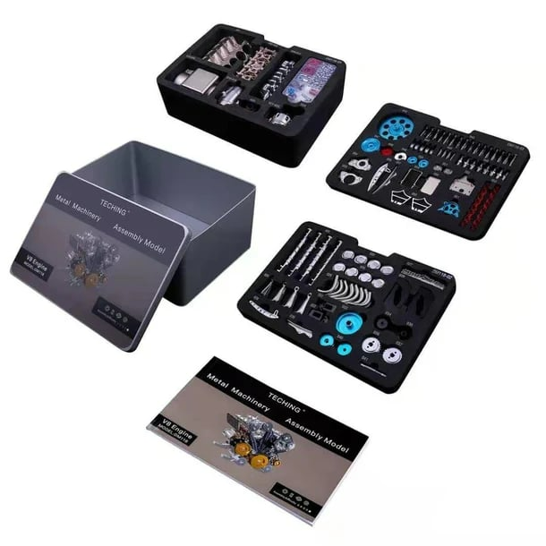 Modèle de moteur automobile | 8 cylindres | Objet de collection en résine massive | Objet d'apprentissage et de décoration