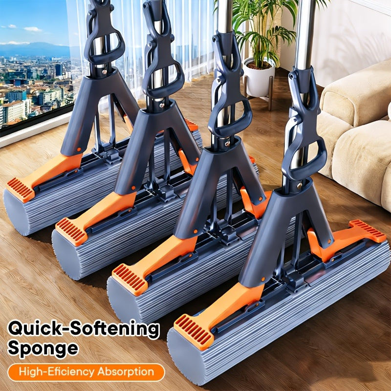 CLEANFLOW - Mop à Pression Éponge Haute Absorption pour Salle de Bain et Sols