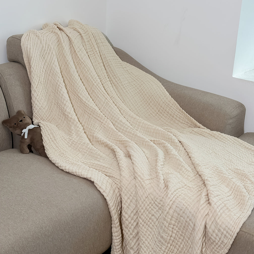 CLOUDNEST – Couverture en gaze de coton ultra-respirante à 6 couches pour un confort toute l'année