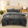 VELVLOFT – Couette en Fleece d'Agneau à Motif Grille