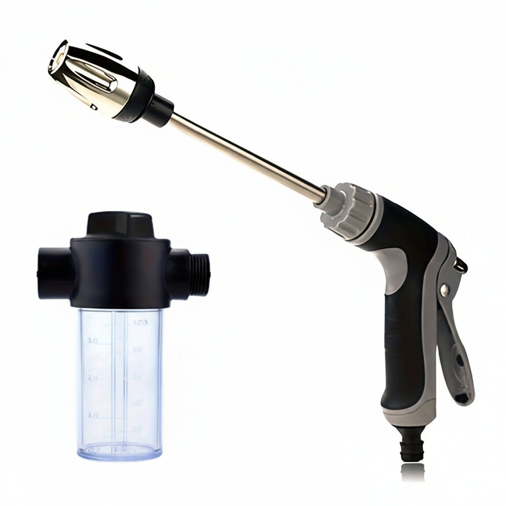 AQUABLAST - Pistolet à eau de jardin haute pression avec canon à mousse et pulvérisateur à long manche