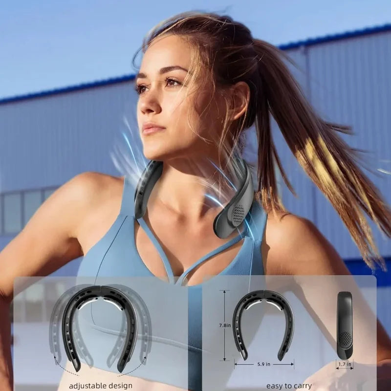 CoolBreeze™ | Ventilateur de Cou – Refroidissement à 360°, silencieux & mains libres