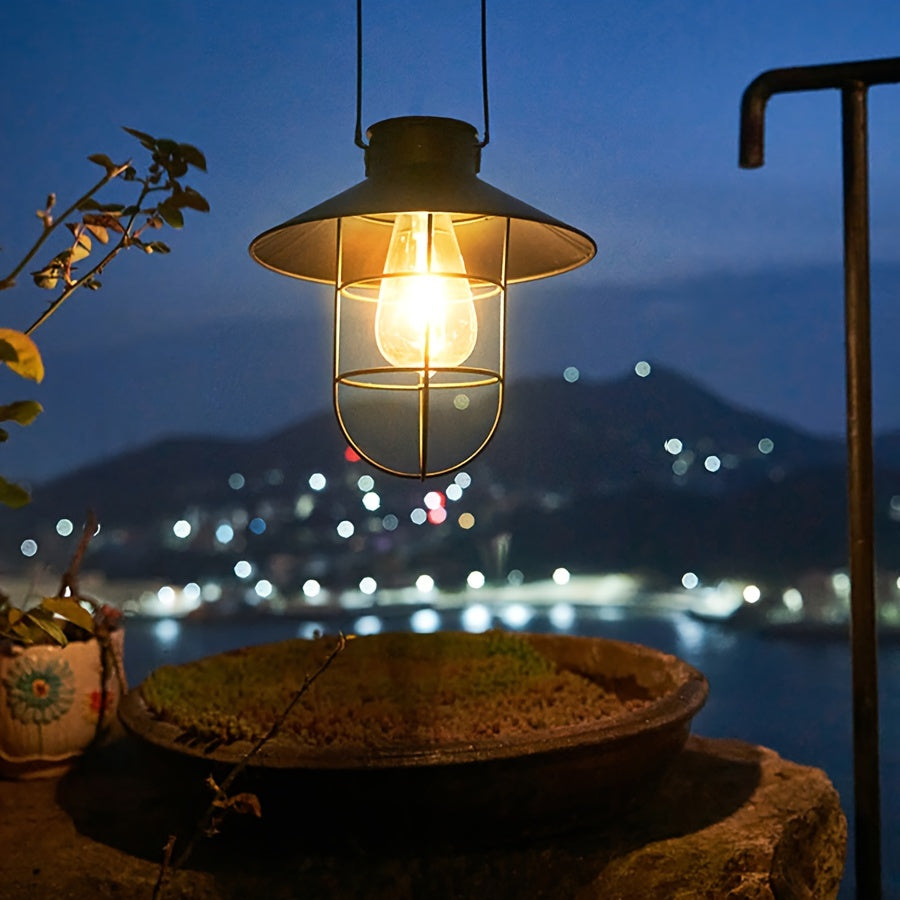 Ensemble de 2 Lanternes Solaires Rétro – Lampes Suspendues Vintage pour Jardin et Balcon