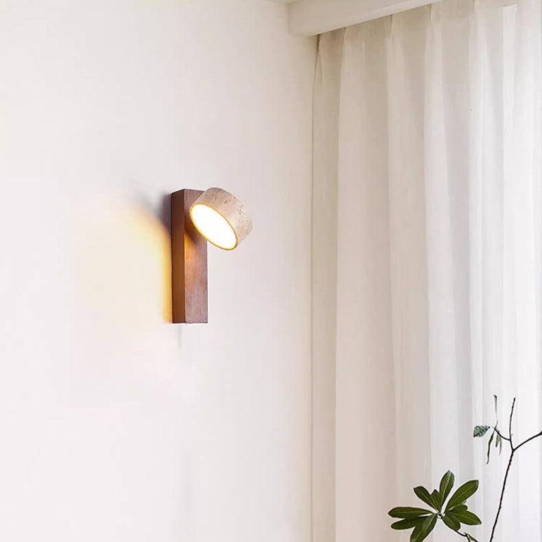 Lampe Murale en Travertin de Couleur Ivoire