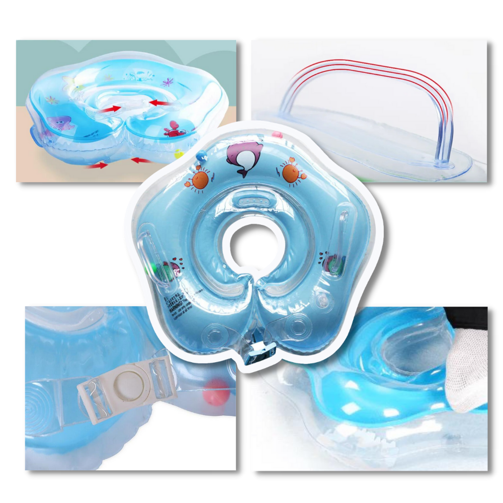 Bébé Bouée de Cou avec Double Chambres à Air et Design de Poignée Sécurisée